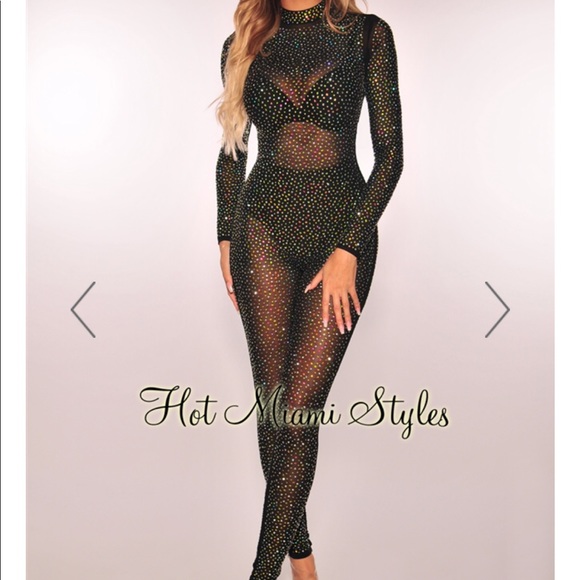 rhinestone studded jumpsuit